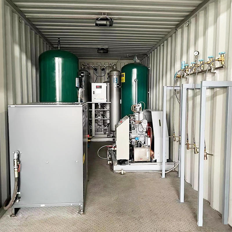 Container type mobile oxygen gas cylinder filling plant